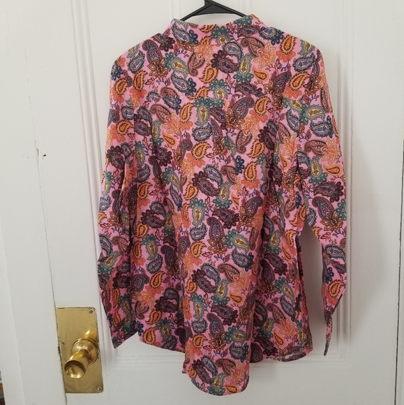 Boden Shirt  Long Sleeve Multicolor 100% Linen Size 14 L - Picture 4 of 12